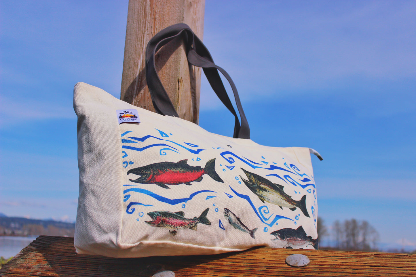 Salmon Run Tote Bag